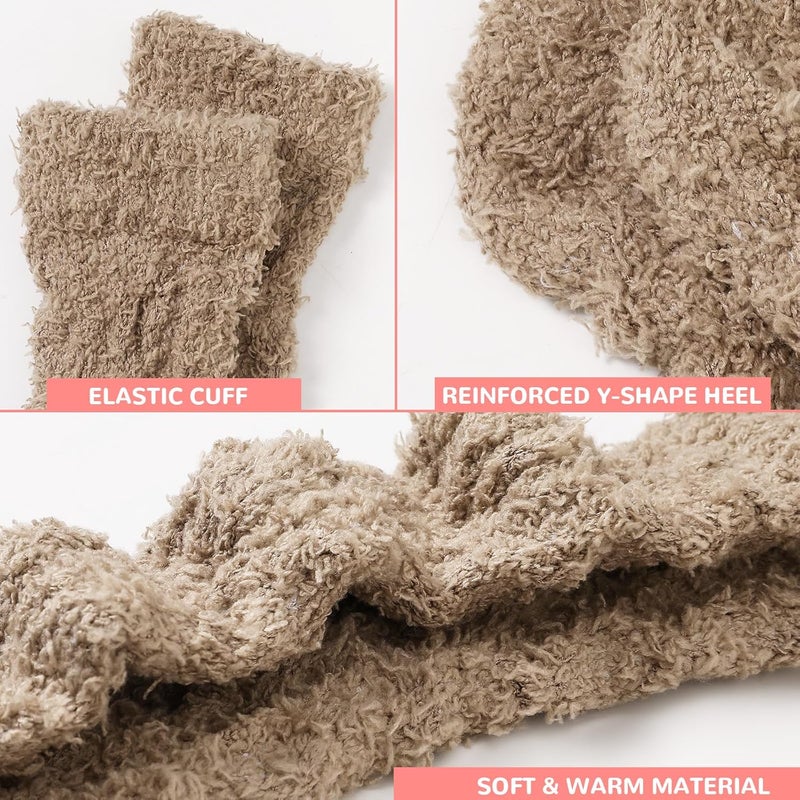 Premillow Womens Fuzzy Socks Fluffy Socks Women Winter Cozy Sock Warm Slipper Home Sleeping Sock for Women - Image 3